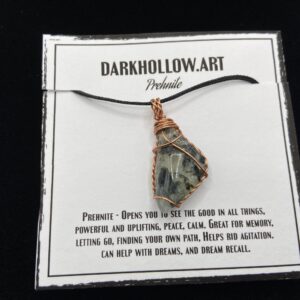 Wire Wrapped Gemstone Necklace - Prehnite