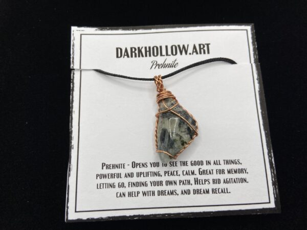 Wire Wrapped Gemstone Necklace - Prehnite