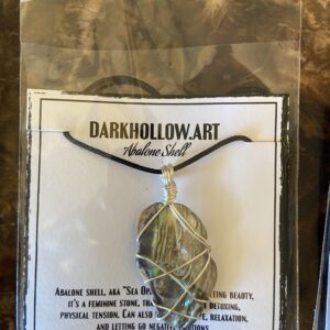Wire Wrapped Gemstone Necklace - Abalone Shell