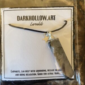 Wire Wrapped Gemstone Necklace - Larvikite